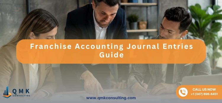 Professional accounting and franchise consultants reviewing financial charts and reports during a business advisory meeting in a modern office.